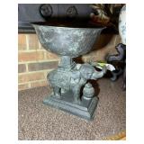 CAST METAL ELEPHANT PLANTER, 16 IN TALL