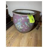 ORIENTAL STYLE FLORAL POT, 12 IN DIAMETER X 11.5 I