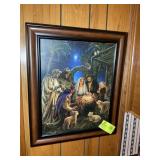 AWAY IN A MANGER BATTERY POWERED LIGHTED CANVAS, I