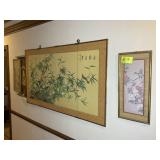 GROUP OF ORIENTAL THEMED WALL Dï¿½COR, FRAMED PRINTS