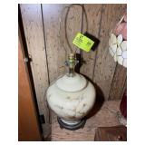 FLORAL PAINTED TABLE LAMP, NO SHADE, 26 IN TALL