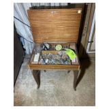 SMALL JEWELRY BOX TABLE SOME DAMAGE 14.5 IN X 10.5