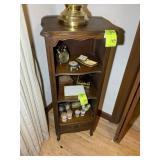 3 TIER WOODEN SHELF WITH ONE DRAWER, 16 IN X 12 IN