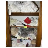 CONTENTS OF HALL CLOSET, LINENS, BLANKETS, SHEETS