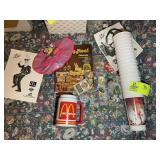 GROUP OF MCDONALDS ADVERTISING, PINS, CUPS, HAPPY