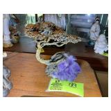 BRONZE AND AMETHYST BONSAI TREE SCULPTURE