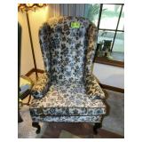 UPHOLSTERED HIGH WINGED BACK ARM CHAIR