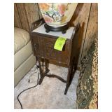 VINTAGE SMOKING TABLE, 13 IN X 9.5 IN X 26.5 IN, S