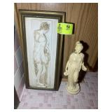 VICTORIAN STYLE FIGURINE REPAIRED 16 IN TALL AND P