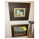 PAIR OF FRAMED WALL ART INCLUDING, PAINT ON BOARD