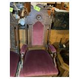 VICTORIAN STYLE, HIGH BACK ARM CHAIR, UPHOLSTERED