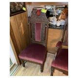VICTORIAN STYLE, HIGH BACK CHAIR, UPHOLSTERED SEAT