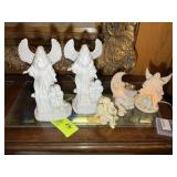 GROUP OF LIGHTED FIGURINES, ANGELS, ETC