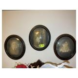 GROUP OF 3 BUBBLE GLASS FRAMED PRINTS, 17 IN X 20