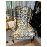 UPHOLSTERED HIGH WINGED BACK ARM CHAIR