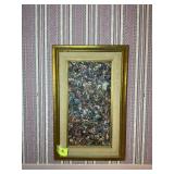 ABSTRACT OIL ON CANVAS, FRAMED, 20 IN X 32 IN