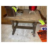 VINTAGE WOODEN SIDE TABLE, 26 IN X 20 IN X 19 IN,