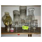 GROUP OF WOLFARD OIL LAMPS, 6 IN TO 15 IN TALL
