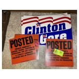 GROUP OF POSTED SIGNS AND CLINTON/GORE ADVERTISING