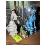 GROUP OF ORIENTAL THEMED STATUES/FIGURINES, BUDDHA