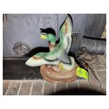VINTAGE CERAMIC STYLE MALLARD DUCK LAMP, APPROX 15