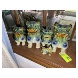 GROUP OF OREINTAL THEMED FOO DOG STATUES