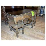 VINTAGE WOODEN STOOL, 22.75 IN X 11.75 IN X 16 IN