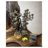 GROUP OF METAL STATUES, LA ROSEE BROKEN/REPAIRED A
