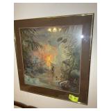 FRAMED AND MATTED PRINT, VINTAGE 1970S, TEMPTATION