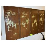 4 PANEL ORIENTAL STYLE FOLDING SCREEN WITH APPEARS