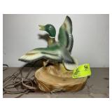 VINTAGE CERAMIC STYLE MALLARD DUCK LAMP, APPROX 13