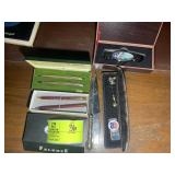 MISC GROUP 10K GOLD FILLED CROSS PENS AND FALKNER