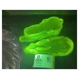 VINTAGE MOSSER VASELINE URANIUM GLASS, RABBIT, MAR