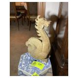 CLAY POTTERY STYLE DRAGON, APPROX 14.5 IN TALL, HA