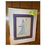 FRAMED AND MATTED WOOD CUT PRINT TITLED, THE SPLEN
