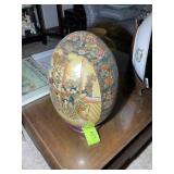 LARGE DECORATIVE EGG WITH WOOD BASES, PORCELAIN ST