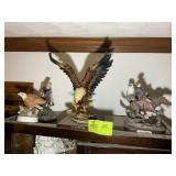 GROUP OF DECORATIVE FIGURINES, COWBOYS, EAGLES