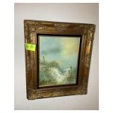 FRAMED OIL ON CANVAS OF VINTAGE SEASCAPE, BY HARRI