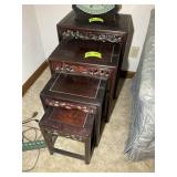GROUP OF 4 WOOD NESTING SIDE TABLES, 11 IN X 10 IN