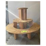 WOODEN 3 TIER TREE STAND, APPEARS TO BE FOR DISPLA