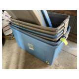 GROUP OF SIX STORAGE TOTES 35 AND 45 GALLON