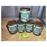 GROUP OF 5 VINTAGE QUAKER STATE SUPER BLEND MOTOR