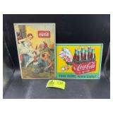 GROUP INCLUDING 1990 METAL COCA-COLA SIGN 8.5 IN X