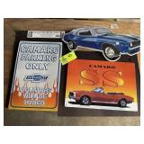 GROUP OF CAMARO THEMED METAL SIGNS APPROXIMATELY 1