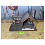 HAND MADE LIGHTED GARAGE SCENE, EARLY AMERICA ENTE