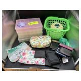 MISC GROUP INCLUDING MENS WALLETS, PLASTIC STORAGE