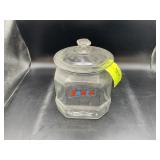 VINTAGE LANCE COUNTERTOP DISPLAY JAR WITH GLASS LI