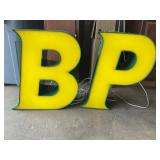 METAL CASED BACK LIT PB SIGN, LETTERS ARE APPROX 2