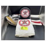 GROUP OF TEXACO AND ROUTE 66 ITEMS, FLAGS, TOWEL,