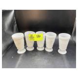 GROUP OF 5 VINTAGE WHITE MILK GLASS HARVEST GRAPES